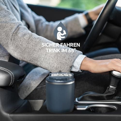 Ideaux Isolierbecher 14oz (420ml) | Doppelwandig | Eign. für Kaffee & Tee - Grün | Auslaufsicher | Reisebef. | Heiß & Ka