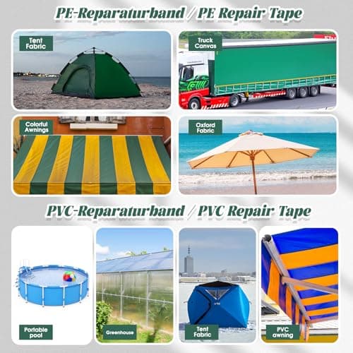 Sinmoe PE Planenband für Lkw-Reparatur - Wasserdicht - Zelt-Flicken - Kfz-Anhänger-Reparatur (8cm x 8m, Transparent)