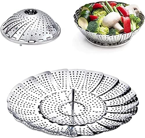Edelstahl Gemüsedämpfer Dampfkorb für Meeresfrüchte Eier Fleisch (14 bis 2|5 cm)  
Edelstahl Gemüsedämpfer mit Dampfkorb
