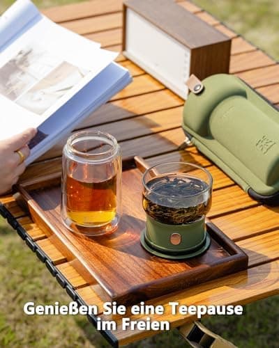 ZENS Modern Teekanne Glas mit Sieb für Teeliebhaber in Portable Tea Maker mit Isolierbecher