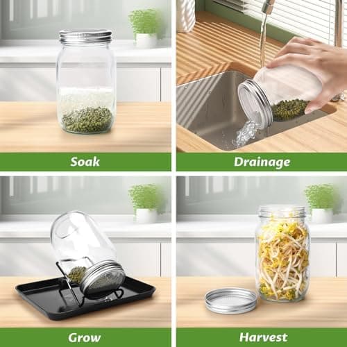 UCAMP Microgreens Keimbehälter 2er Set, ideal für Anbau von Sojasprossen, Anzuchtset für frische Microgreens, gemütlich