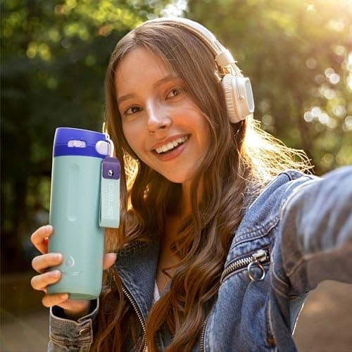 Ideaux Isolierbecher 14oz (420ml) | Doppelwandig | Eign. für Kaffee & Tee - Grün | Auslaufsicher | Reisebef. | Heiß & Ka