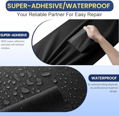 Selbstklebender Textilkleber 10x200cm, Wasserdicht Repair Patch, Zelt Stoffspar Patch für Sofa RV Markisen Stühle