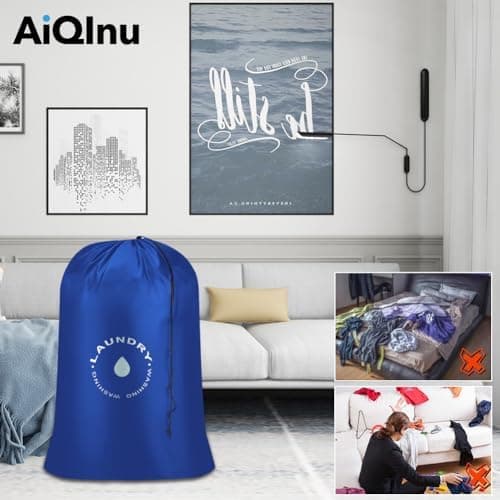 AiQInu Wäschesäcke mit Kordelverschluss für Studenten im Schlafsaal und Reisen, 60 x 85cm Global Recycled Standard