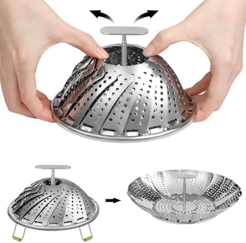 Dampfeinsatz für Topf Edelstahl, Gemüsedampfkorb, Meeresfrüchten Dampfeterminestbar (18-28cm)