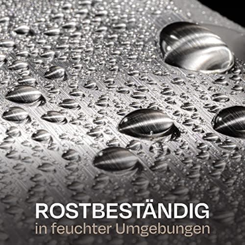 Praknu 2-Haken-Duschhaken - Rohrlochfrei - Innenauskleidung - Rostfreier Edelstahl - Für Glasstärken von 6-12 mm - Rosts