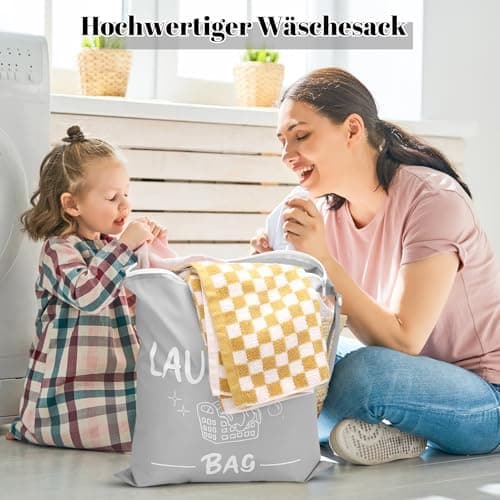 2 Stück Dunkelgrau+Grün wasserdichte Reise Wäschesack 38*48cm Faltbar Füllung/downloadsicher Schmutzwäschebeutel für Rei