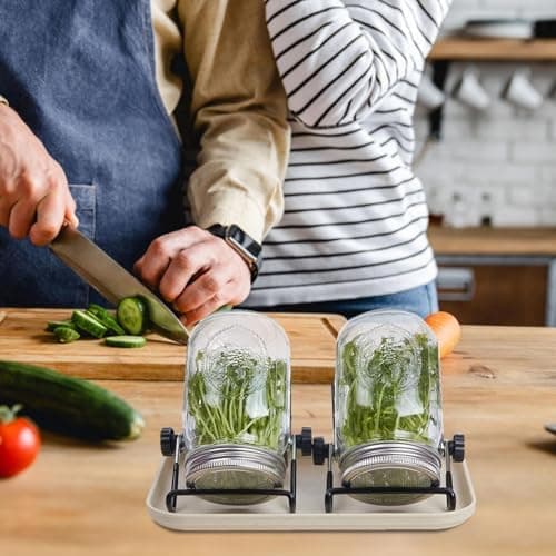 Sprossenglas Keimglas 2er Set - Anzuchtset Für Köstliche Frische Sojasprossen und Micro-Greens mit 1 Wasserschale und 2