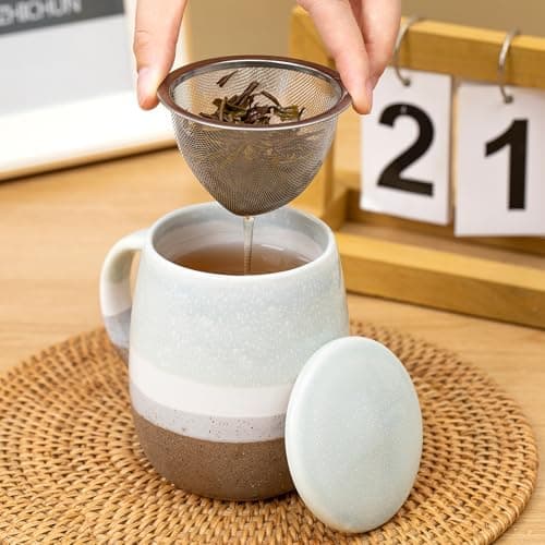 Keramik Teetasse mit Deckel und Sieb, Rosa, Modern für Jedermann, zur Entspannung
| Keramik Teetasse mit Sieb, 400 ml,