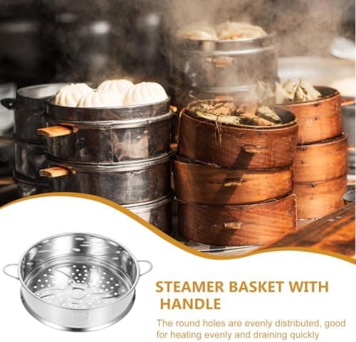 Homoyoyo Dampfgarer - Edelstahl, Doppelgriffe, Stapelbar - Ideal für Küche und Restaurant - Gemüse, Knödel, Brötchen