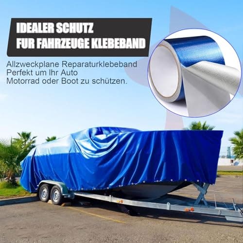 Reparaturset Schwarz für Zelt und Markise - Kleber zur Reparatur von Plane & Schutzplanen (5cm*10m)  
Klebeband Schwarz