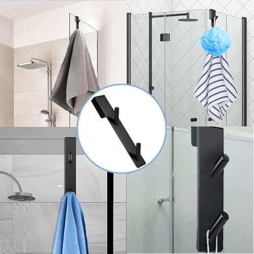 Handtuchhalter Duschwand 2 Stück Silber Haken für glas Geeigneter fürVarious Gebrauchssituationen Handtücher Pyjama Schw