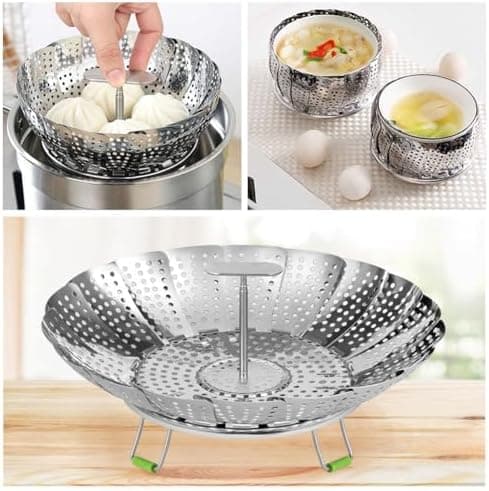 Dampfeinsatz für Topf Edelstahl, Gemüsedampfkorb, Meeresfrüchten Dampfeterminestbar (18-28cm)