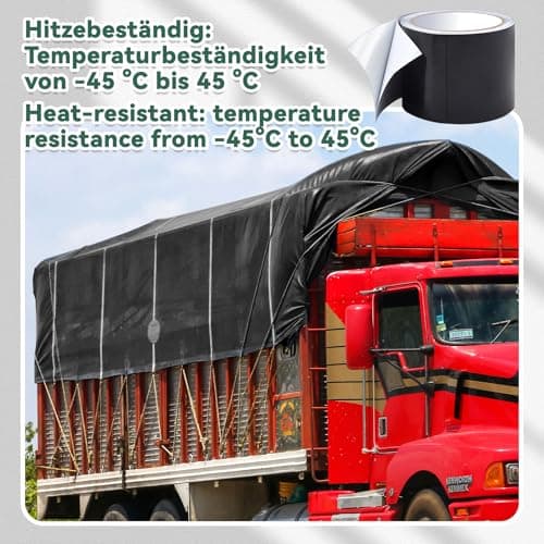 Sinmoe PE Planenband für Lkw-Reparatur - Wasserdicht - Zelt-Flicken - Kfz-Anhänger-Reparatur (8cm x 8m, Transparent)