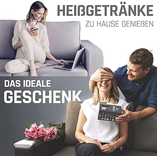 Teebecher mit Sieb 380ml Doppelwandig Taupe