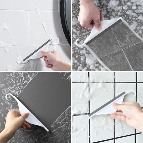 2 Stück Silikon Abzieher für Dusche und Fenster - Glasabdeckungen mit Hochhalten und Einfachentfernung | 10 Stück / Set