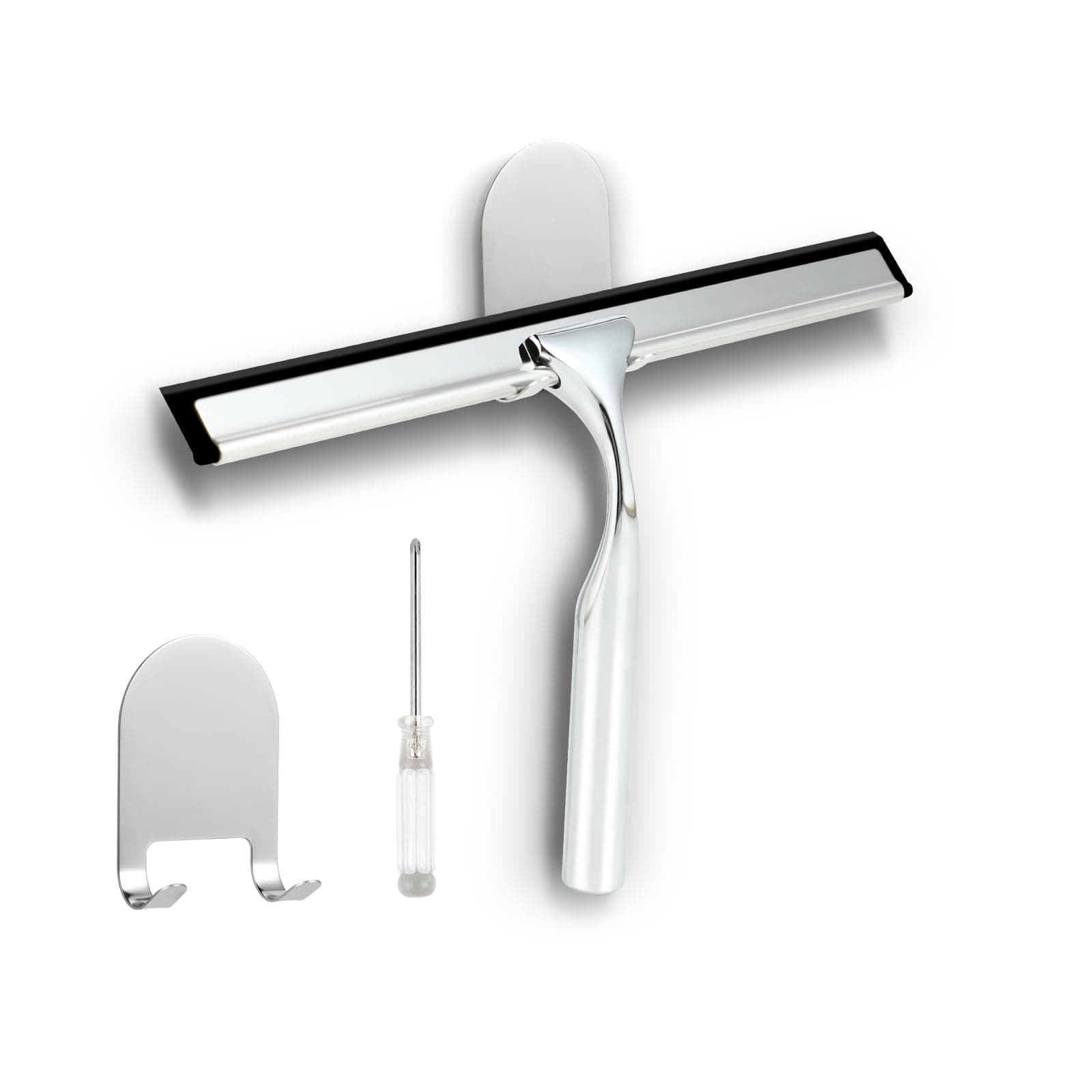 Duschabzieher Silikon & Edelstahl 25,6 cm Langlebig & Ergonomisch für Dusche & Fliesen