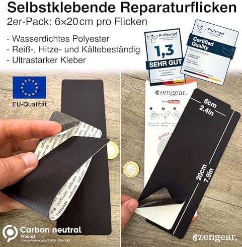aZengear Reparaturflicken – Wasserdicht, Selbstklebend, Reiß- und Temperaturresistenter Daunenjacken-Reparatur-Stoff (Sc