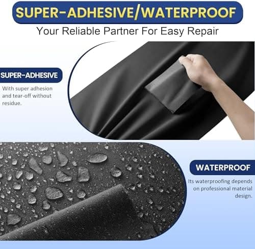 Selbstklebender Textilkleber 10x200cm, Wasserdicht Repair Patch, Zelt Stoffspar Patch für Sofa RV Markisen Stühle