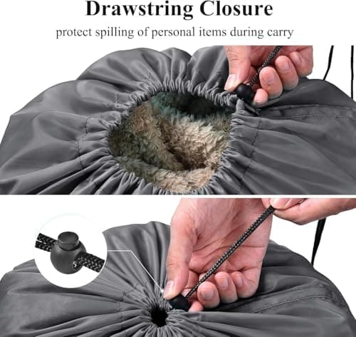 OTraki Großler Wäschesack für Reisen und Zuhause, 2 Pack 70x115cm Maschinenwaschbar Wäschebeutel mit Kordelzug (Grau + G