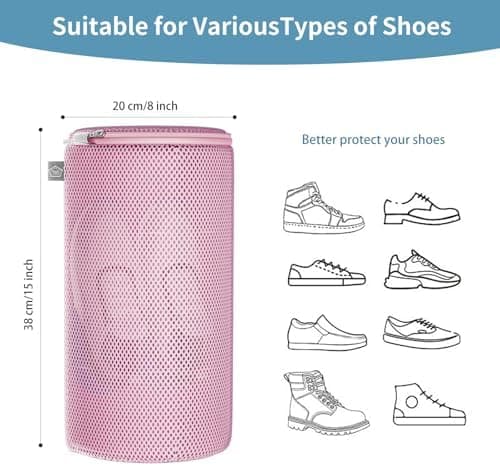 Kimmama Waschbeutel Schuhe 125 g/m² Mesh Langlebiger und wiederverwertbarer Waschbeutel Reiseorganisation (7"×15")  
Kim