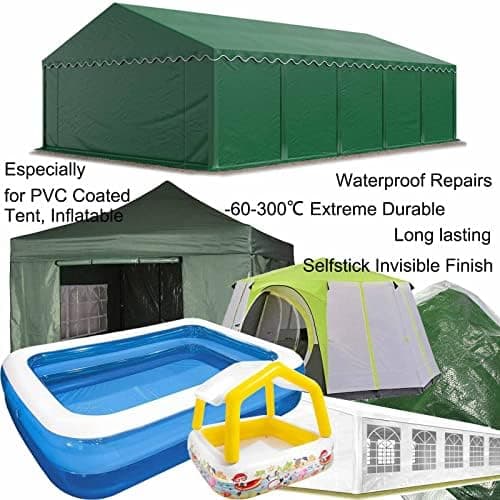 PVC Planen Reparatur Set - UV-beständig für PVC-beschichtete LKW-Abdeckplanen, Zelte und Markisegenn 5cm x 5m
| Durchsi