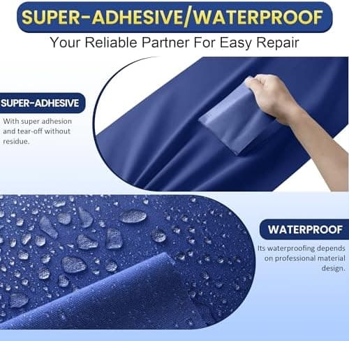Selbstklebender Textilkleber 10x200cm, Wasserdicht Repair Patch, Zelt Stoffspar Patch für Sofa RV Markisen Stühle