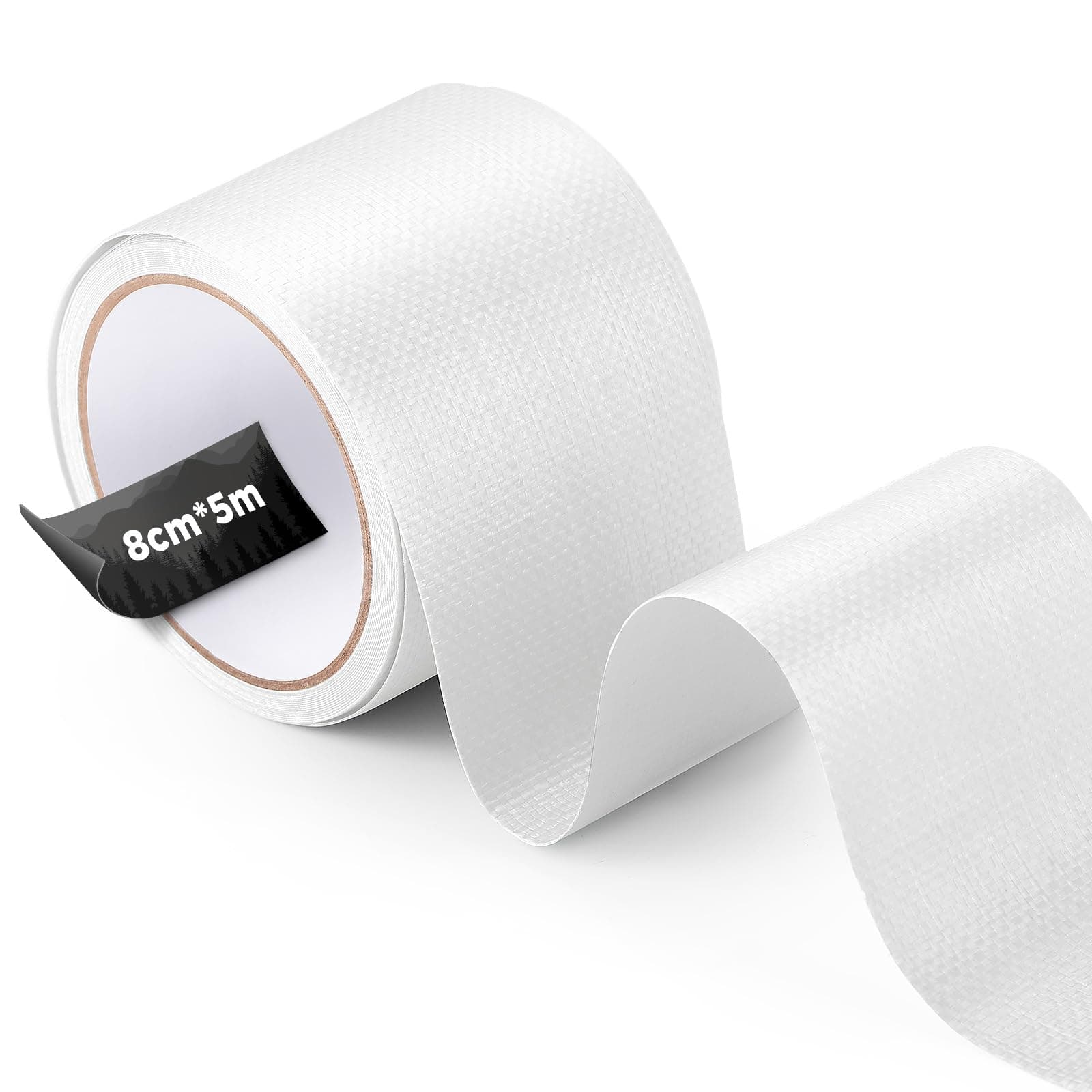 Ecoe PE Planenband Reparaturklebeband Wasserabweisend 5M x 8CM für Zelt und Markise Weiß