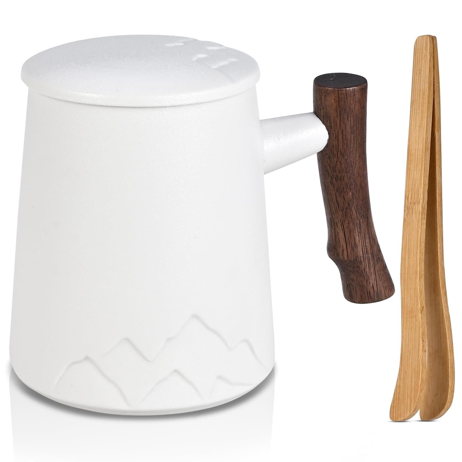 Teetasse mit Teesieb und Deckel - Keramik Tasse zur Geschenkung Große Teetassen mit Holzgriff
| Keramik Teetasse mit Te