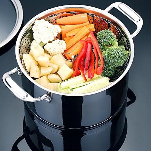 Ecooe Bambusdämpfer mit verstärktem Edelstahlrand, 20cm für Reis, Dim Sum und Gemüse,perfect für Familie und Freunde