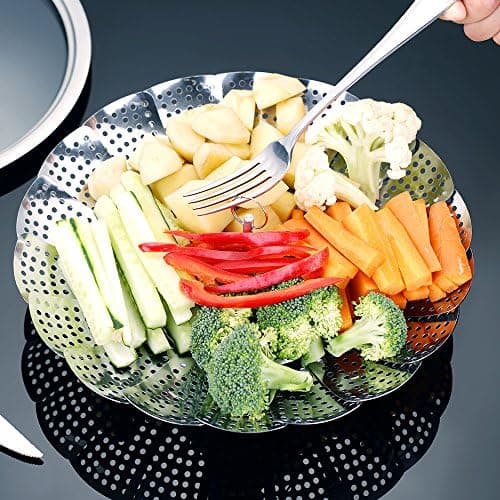 Ecooe Bambusdämpfer mit verstärktem Edelstahlrand, 20cm für Reis, Dim Sum und Gemüse,perfect für Familie und Freunde