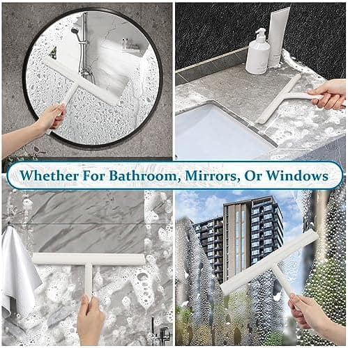 MOSUO Silikon Duschabzieher für Badezimmer und Spiegel (White 28CM)
| MOSUO Abzieher mit Edelstahl-Kern für Fensterabzi