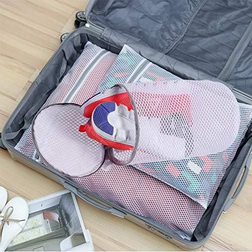 Kimmama Waschbeutel Schuhe 125 g/m² Mesh Langlebiger und wiederverwertbarer Waschbeutel Reiseorganisation (7"×15")  
Kim