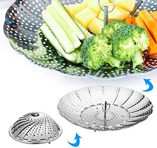 Ecooe Bambusdämpfer mit verstärktem Edelstahlrand, 20cm für Reis, Dim Sum und Gemüse,perfect für Familie und Freunde