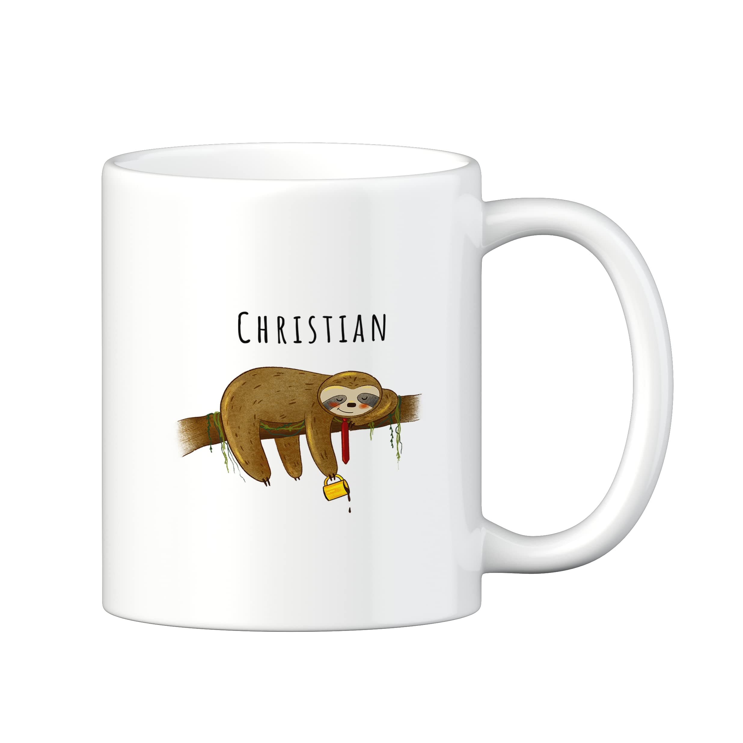 Personalisierte Tasse mit Namen und Motiv – 325ml, Keramik, vers. Farben – Geschenkidee für Männer und Frauen – Jahresta