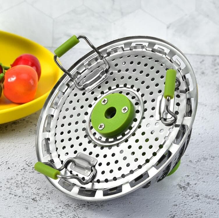 Edelstahl Dampfgarer Topf Kochen Veganer Fisch Meeressorten rutschfest Anti-heiß Griff faltbar