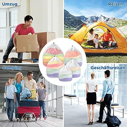 Ecoe groß Wäschesack für Waschmaschine, ideal für Schulanfang und Wohnung, XXL Netz mit Kordelstopper, 60x90cm