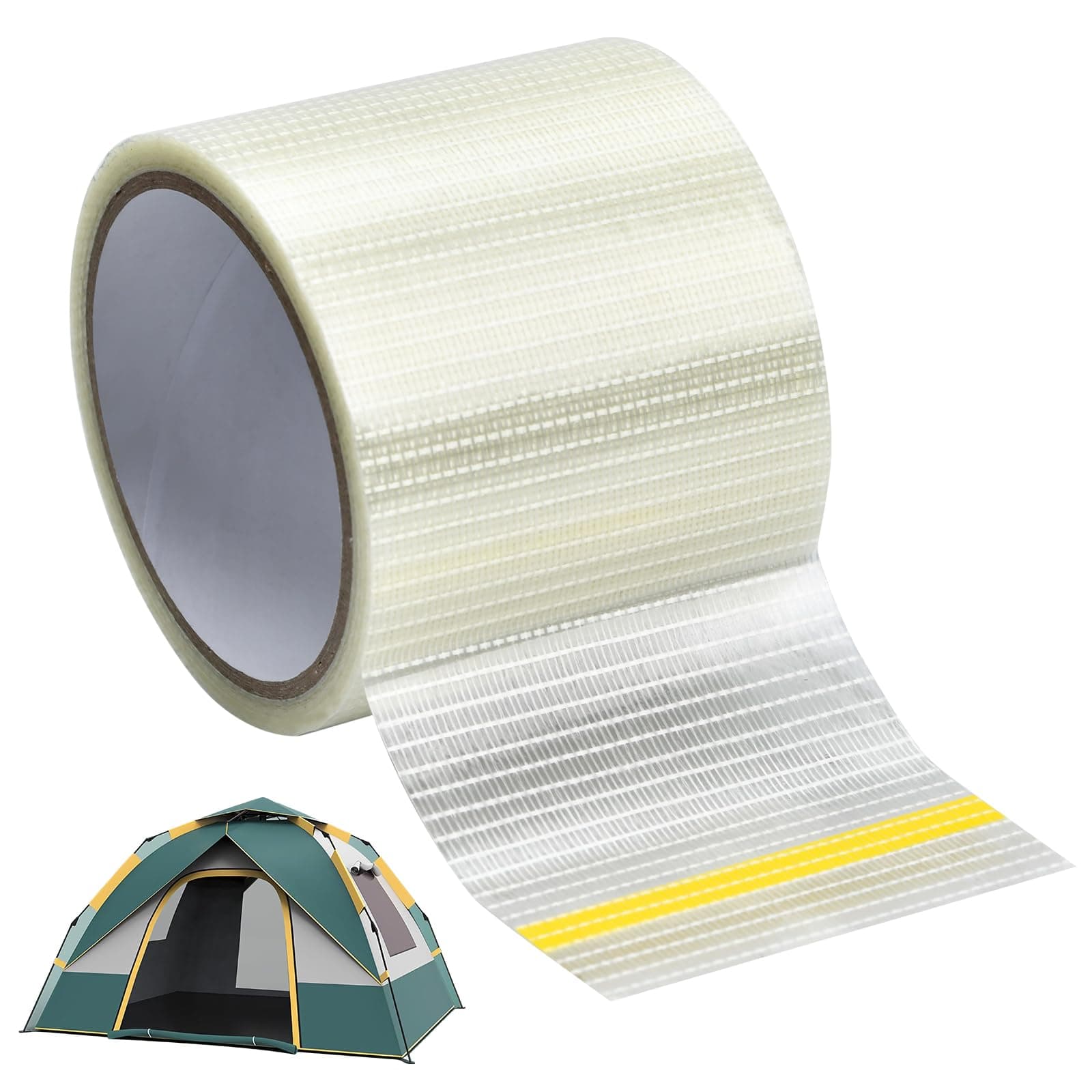 Wohnmobil Markisen Reparaturband für zelte 8cm x 12m Wasserabweisend und-transparent Glasfaser Verstärktes Klebeband für