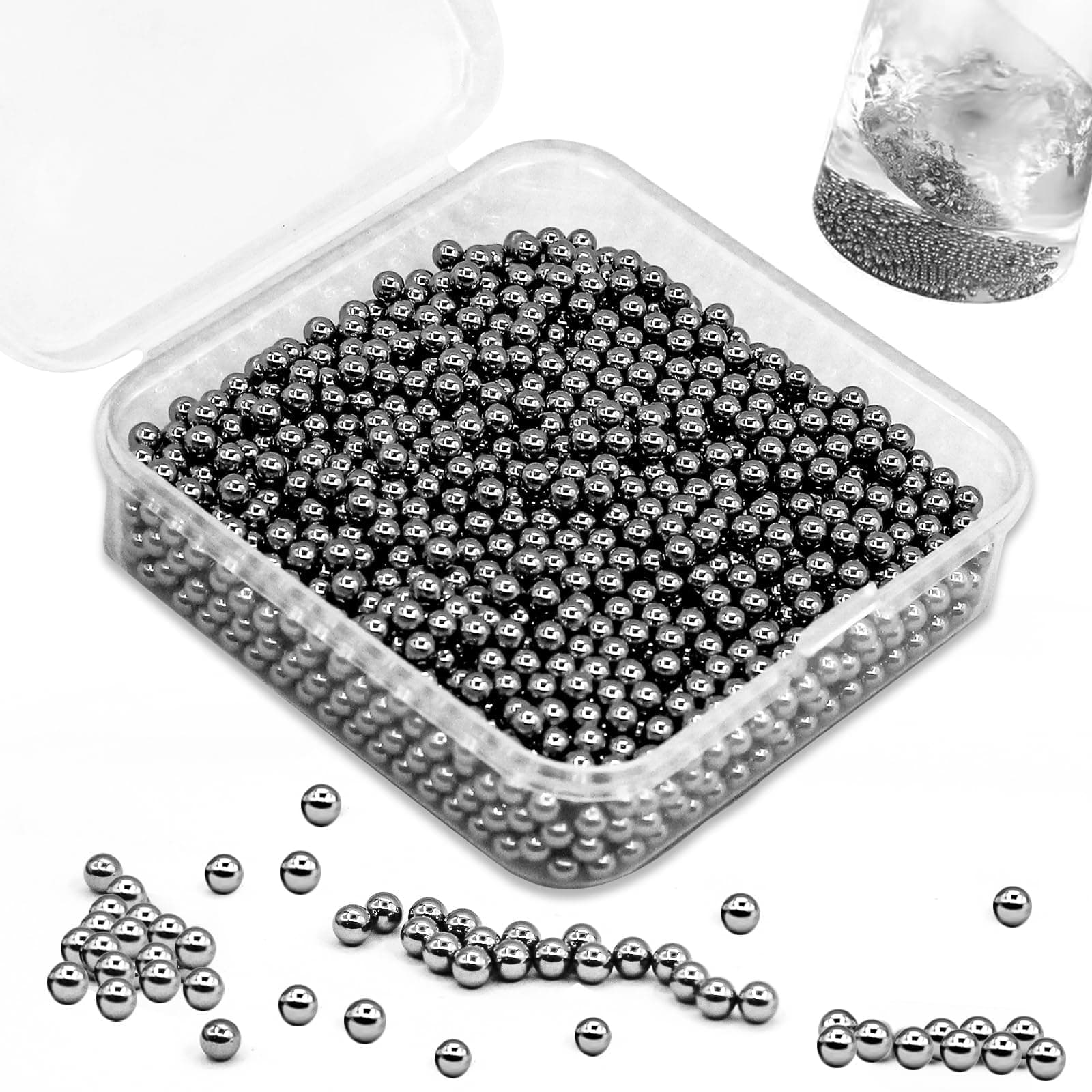 Edelstahl Reinigungsperlen 1600 Stück 3mm Flaschenreiniger Dekanter Vasen Karaffen Rostfrei