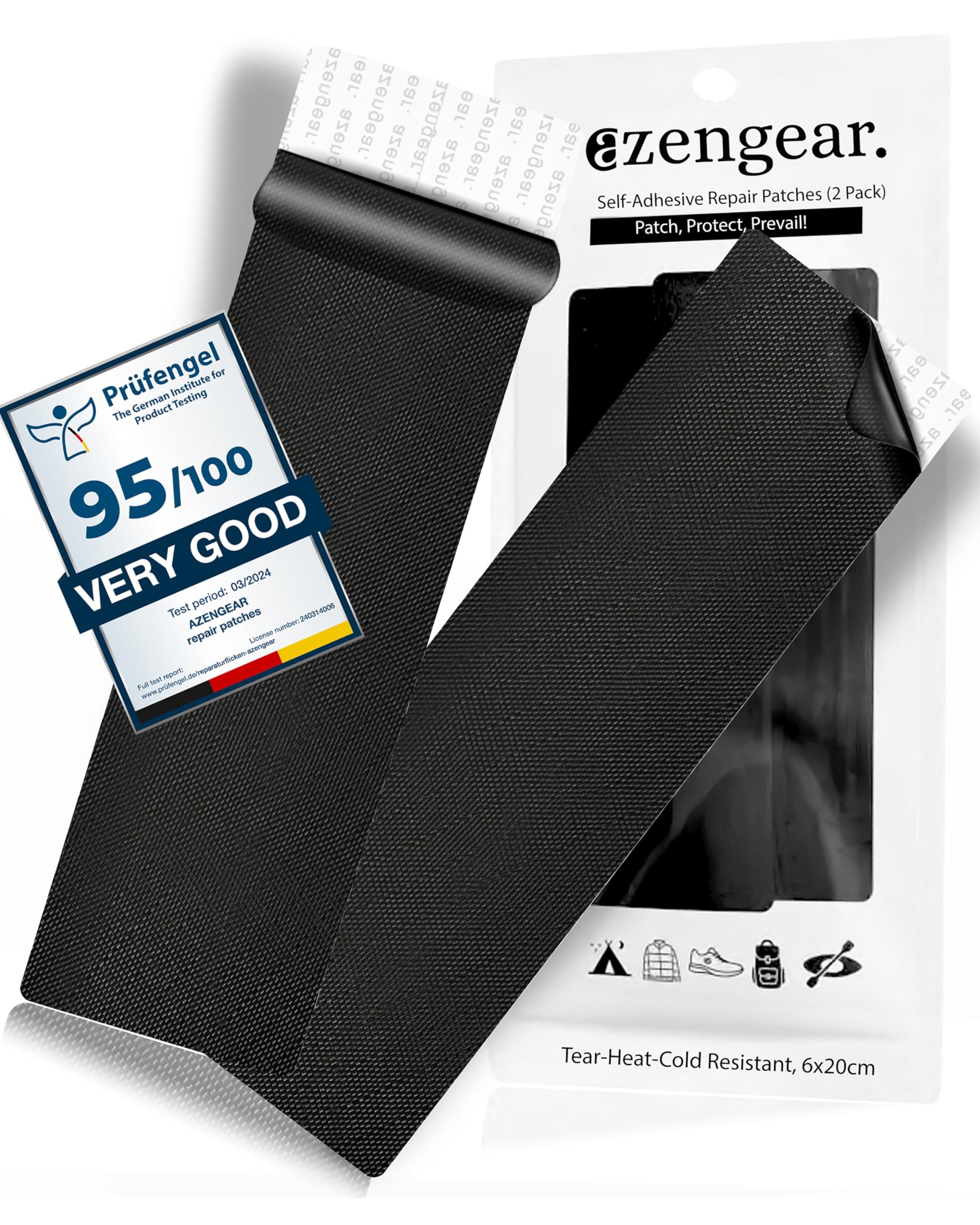 aZengear Reparaturflicken – Wasserdicht, Selbstklebend, Reiß- und Temperaturresistenter Daunenjacken-Reparatur-Stoff (Sc