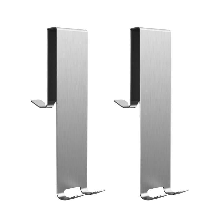 JSVER Glaswand Haken ohne Bohren Edelstahl Doppeltief Duschdome Schwarzer SchutzfürsGlas 6-12mm - 2 Stück