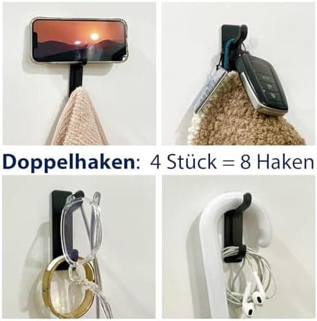 Pickpiff Klebehaken Ultra Stark, Hält Bis Zu 6kg, Nichtrostend, Weiss, 6 Pack