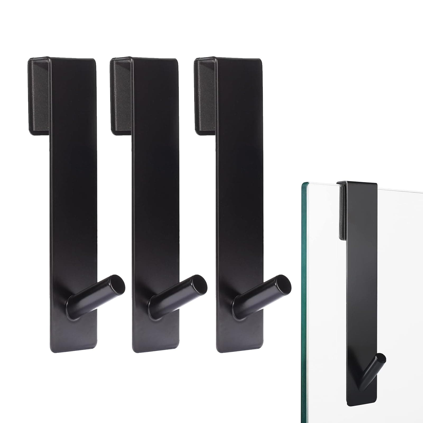 3 Stück Edelstahl Duschhaken ohne Bohren für Glaswand Handtuchhalter Duschwand