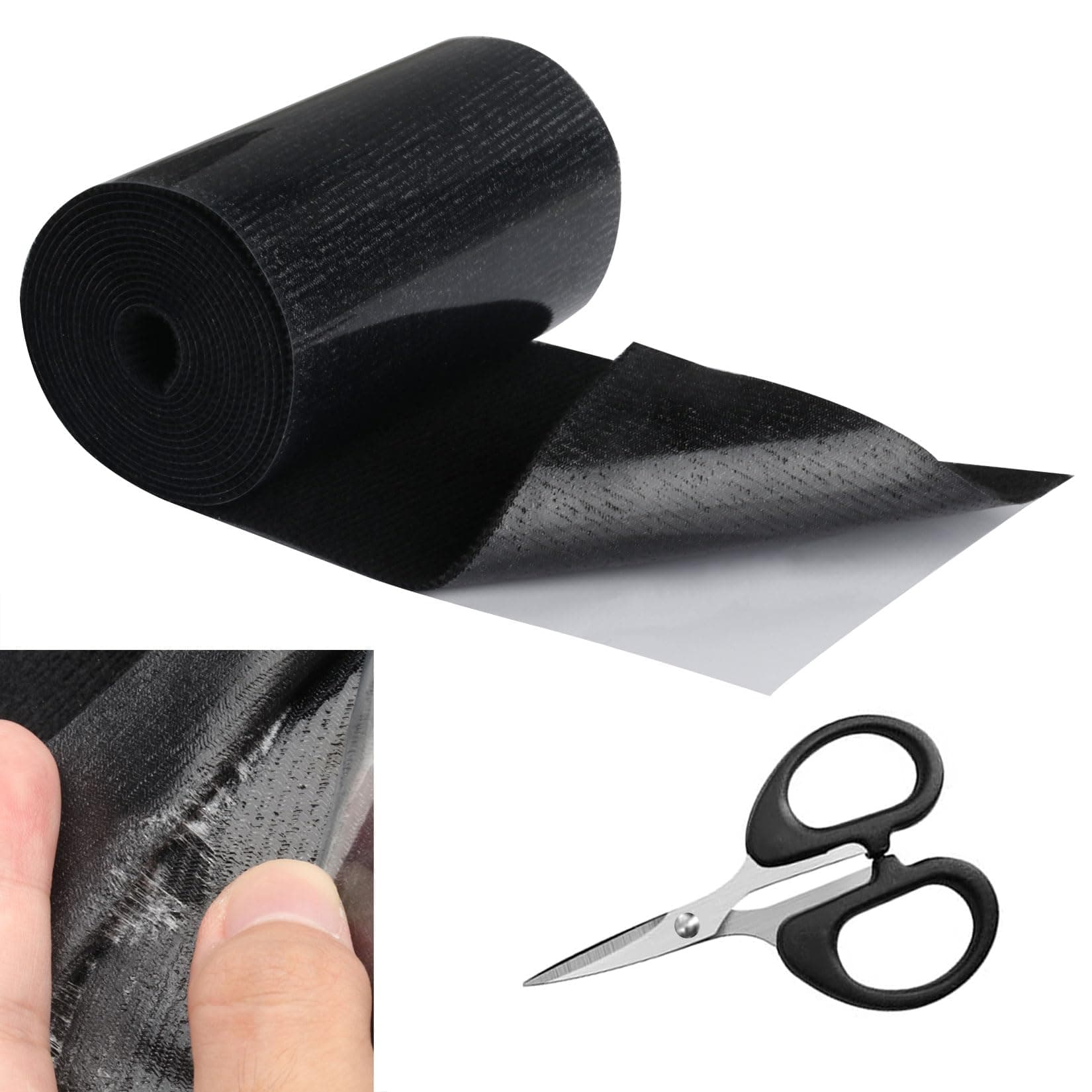 Flicken Selbstklebend Stoffklebeband Schwarz für Textil-Reparaturen und -Klebeprojekte