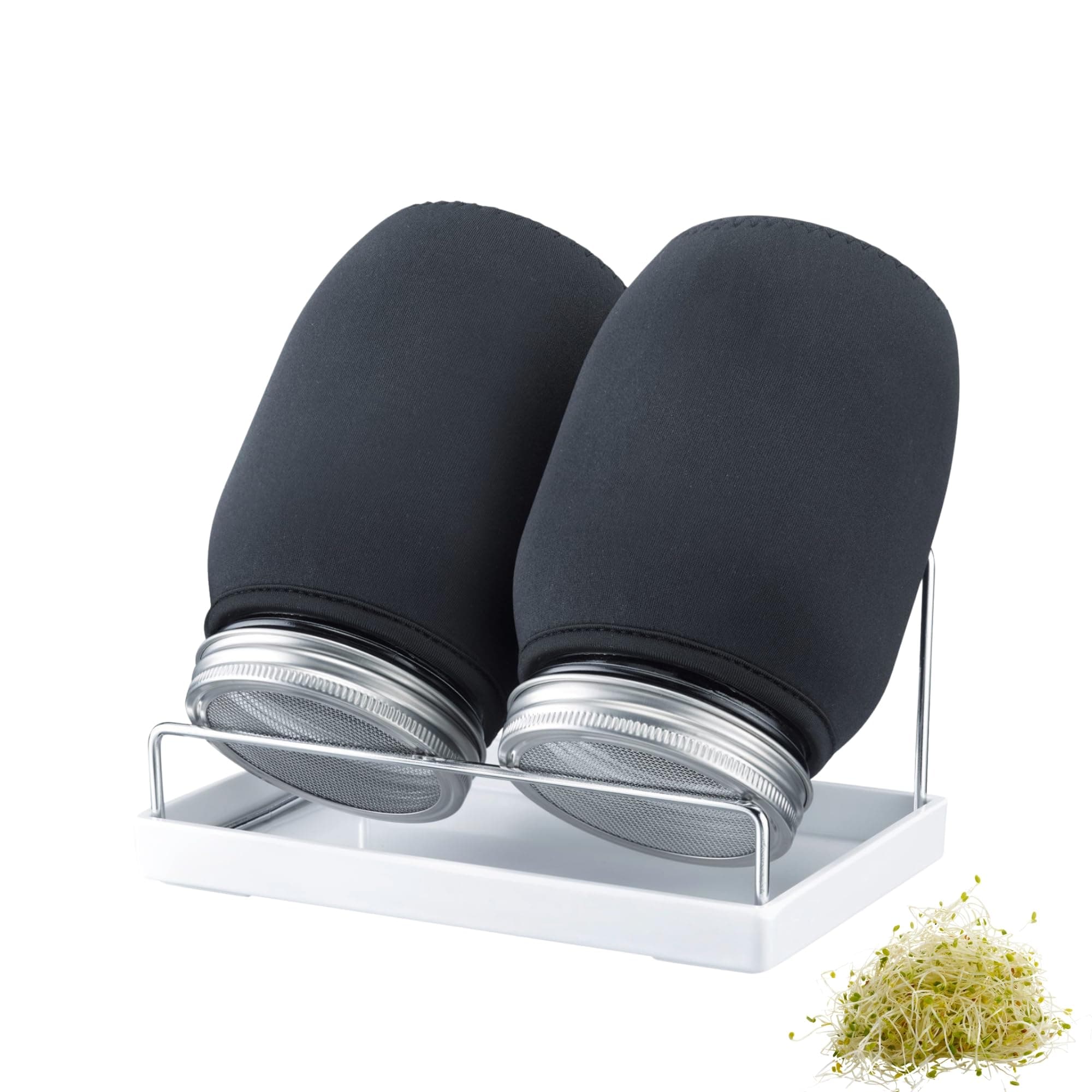 Westmark Sprossenglas Keimglas Set 2 STK - Edelstahl-Sieb & Abtropf - Für Sprossen & Microgreens - 950 ml
