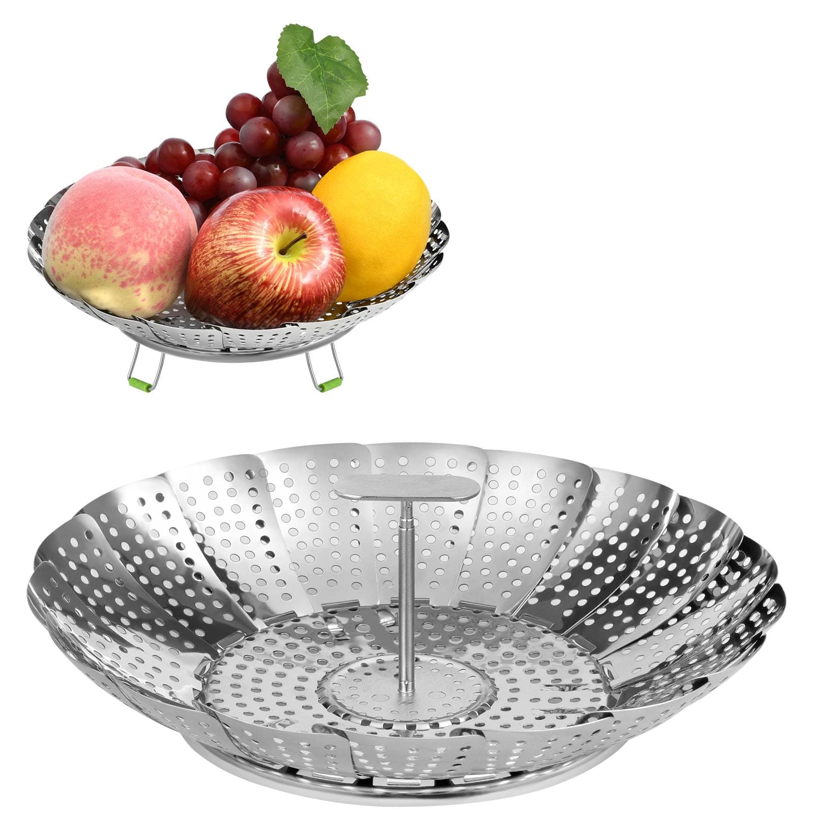 Dampfeinsatz für Topf Edelstahl, Gemüsedampfkorb, Meeresfrüchten Dampfeterminestbar (18-28cm)