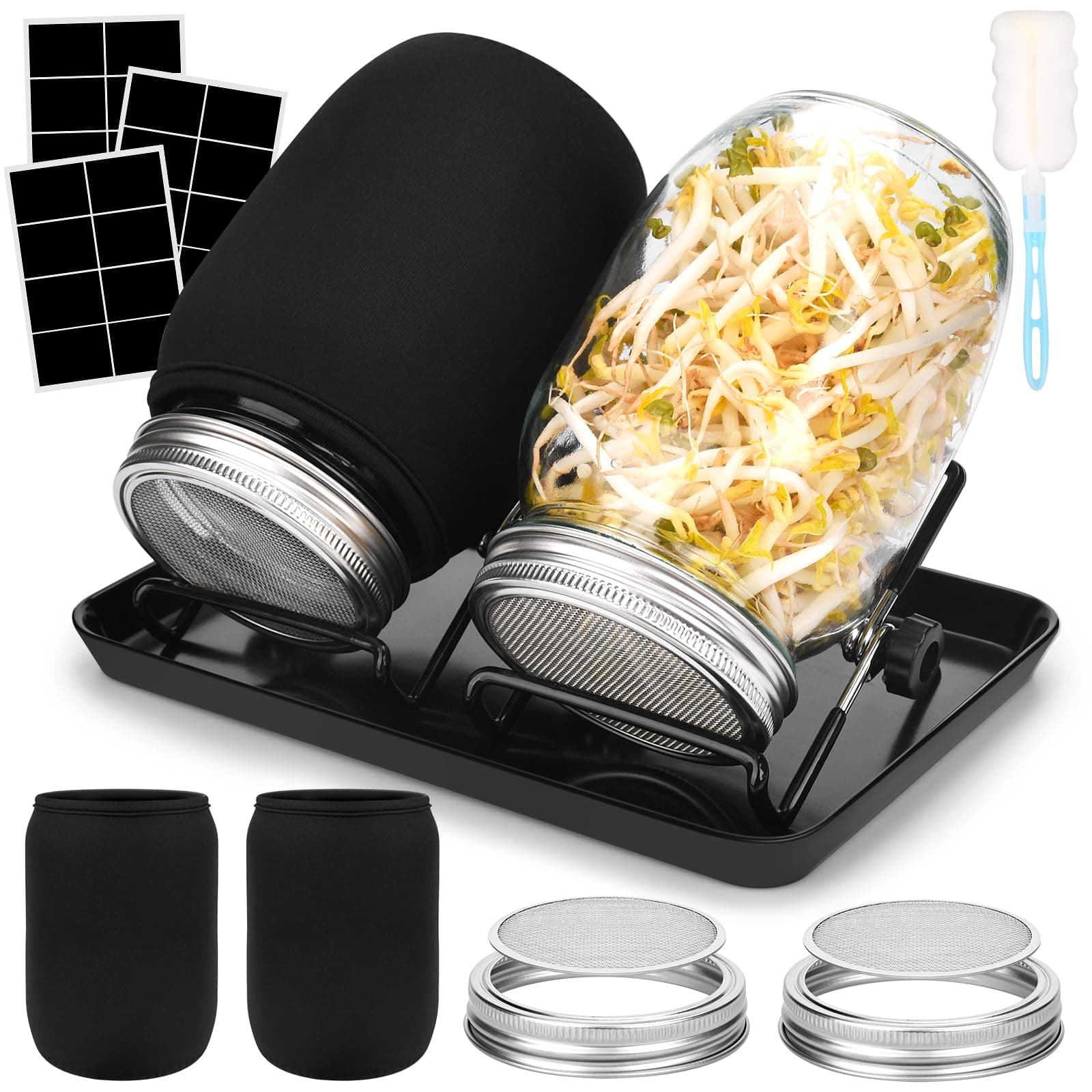 UCAMP Microgreens Keimbehälter 2er Set, ideal für Anbau von Sojasprossen, Anzuchtset für frische Microgreens, gemütlich