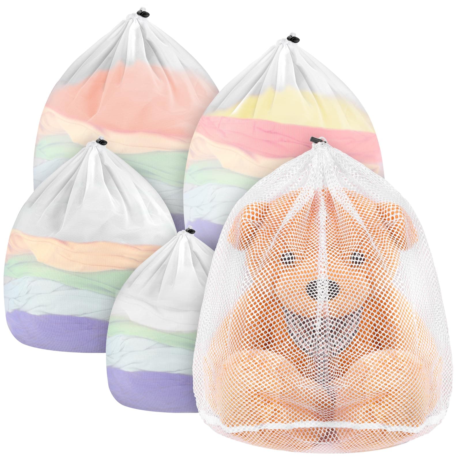Ecoe5 Stück XL Wäschenetz für Waschmaschine Kinderblusen Babykleidung Rucksack Röcke Schulanfang Wohnheim